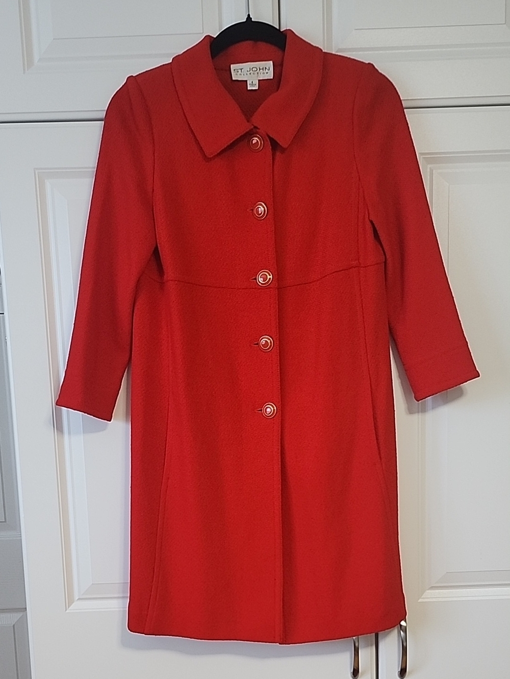St. John Red Single-Breasted Light Coat
